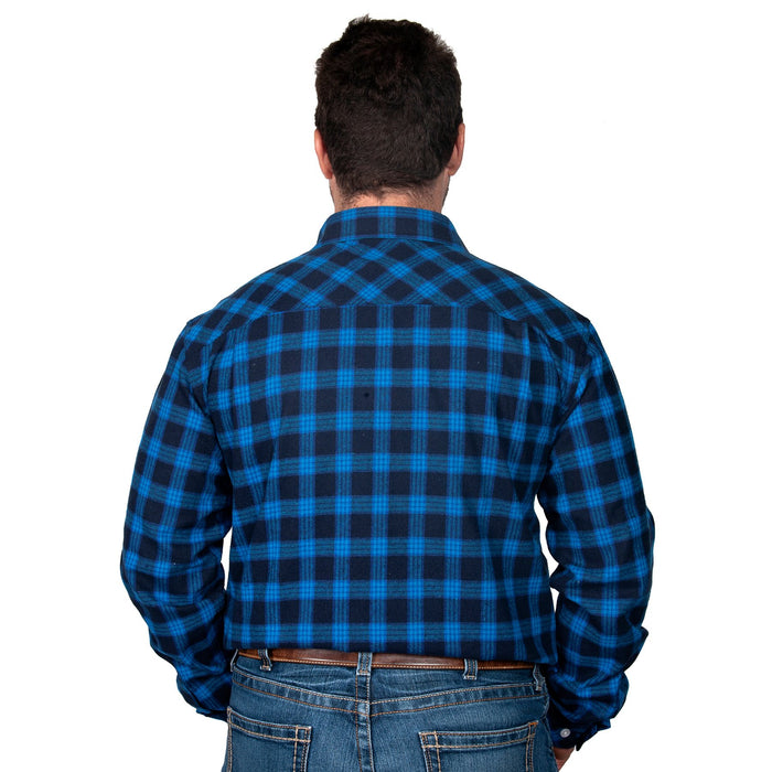 Just Country Evan Flannel Collection - Full Button Blue/Black