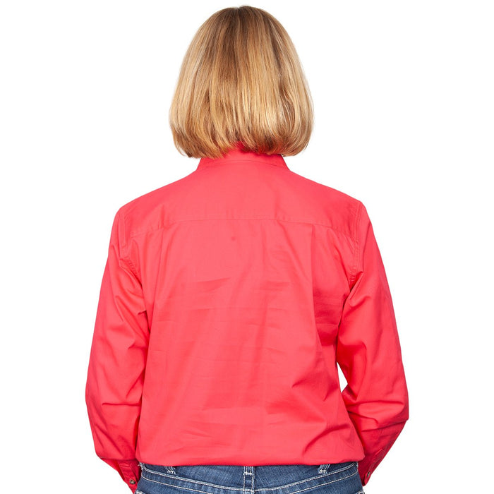 Just Country Jahna Collection - 1/2 Button Full Sleeve - Raspberry