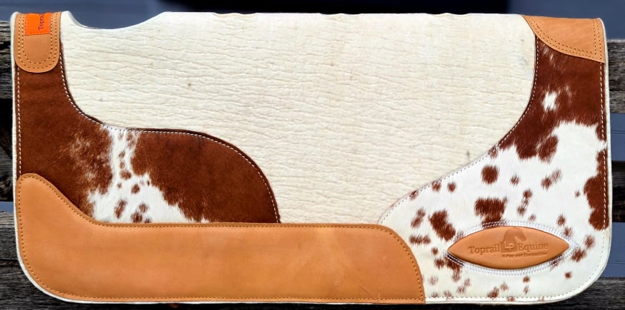 Saddle Pad – “The Longhorn” Square White Hair on Hide