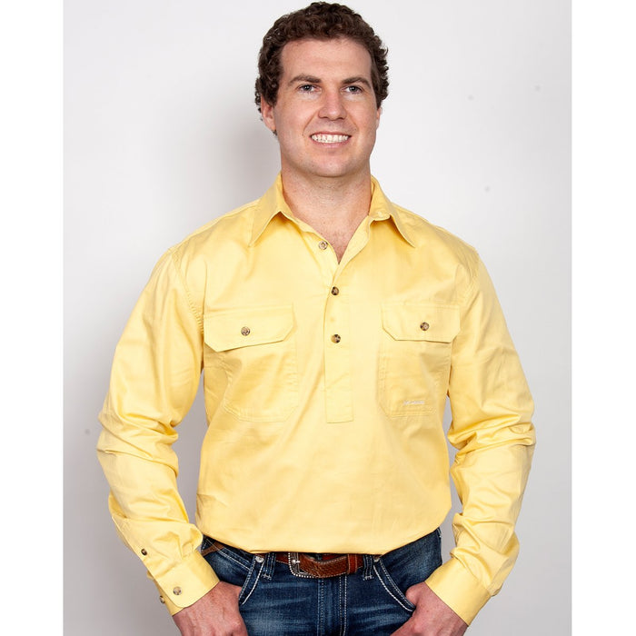 Just Country Cameron Collection - 1/2 Button Full Sleeve - Butter