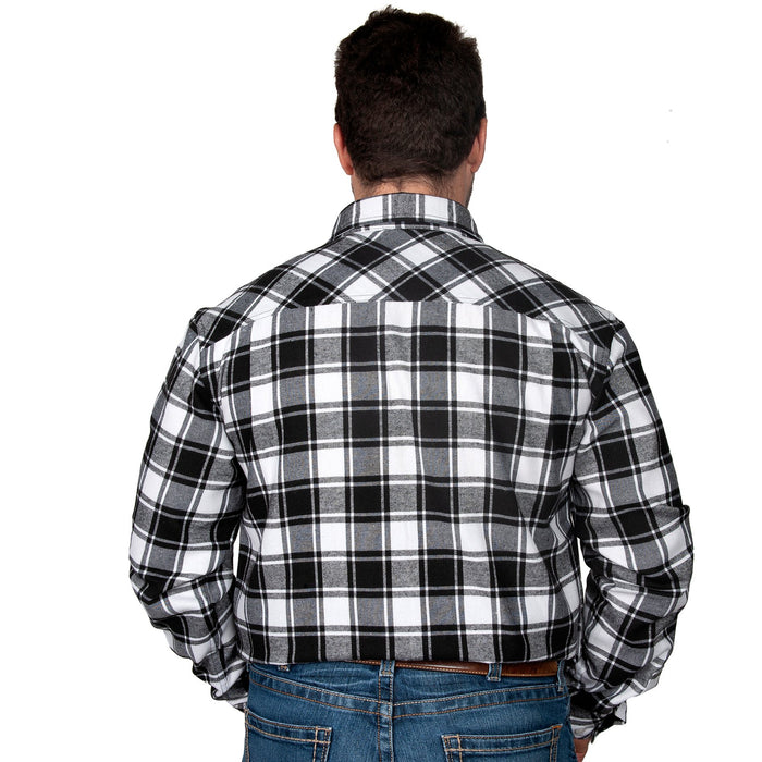 Just Country Evan Flannel Collection - Full Button Black/White