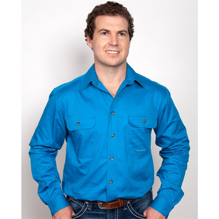Just Country Evan Collection - Full Button Long Sleeve - Blue Jewel