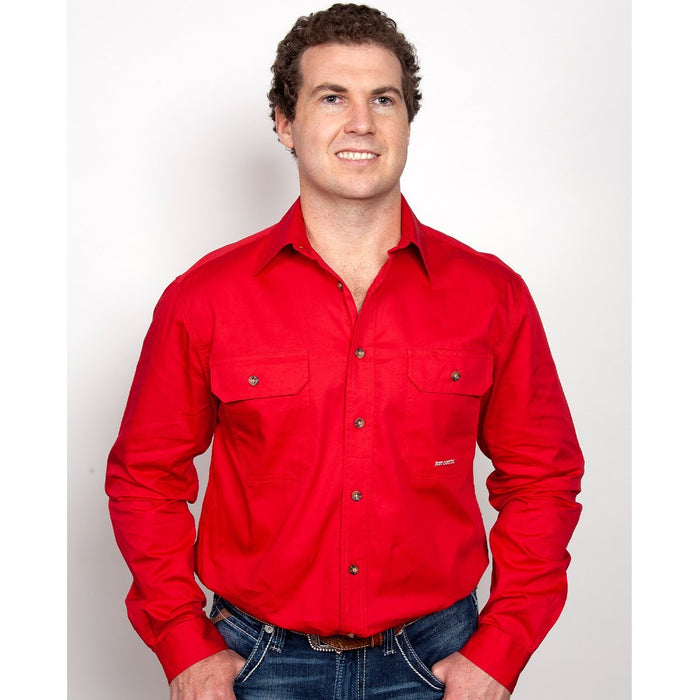 Just Country Evan Collection - Full Button Long Sleeve - Chilli