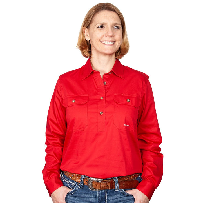 Just Country Jahna Collection - 1/2 Button Full Sleeve - Chilli