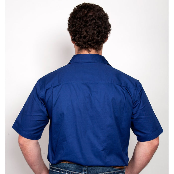 Just Country Adam Collection - 1/2 Button Short Sleeve - Cobalt