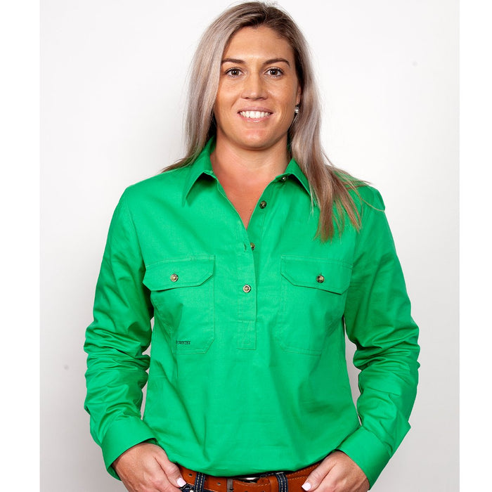 Just Country Jahna Collection - 1/2 Button Full Sleeve - Ivy Green