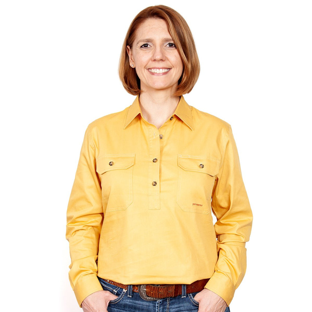 Just Country Jahna Collection - 1/2 Button Full Sleeve - Mustard