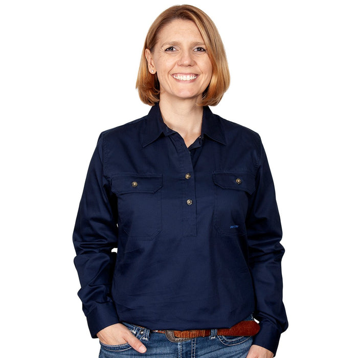 Just Country Jahna Collection - 1/2 Button Full Sleeve - Navy