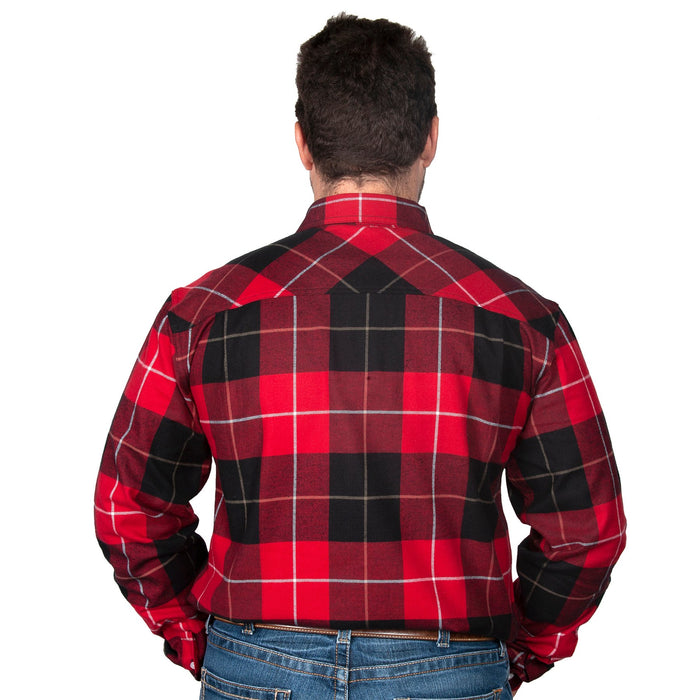 Just Country Cameron Flannel Collection - 1/2 Button Red/Black